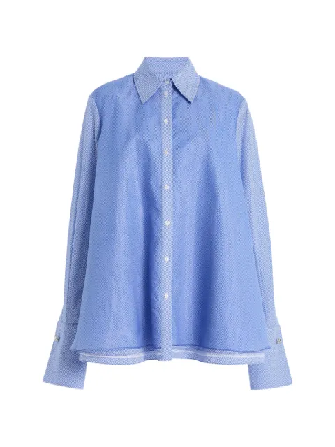 Brandon Maxwell Vaughn layered herringbone shirt