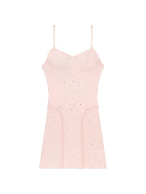 AREA crystal-embellished mini dress