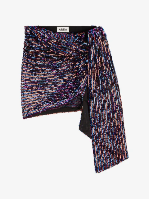 AREA sequin-embellished wrapped skirt