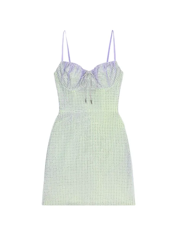 Area Crystal-embellished Mini Dress in Green