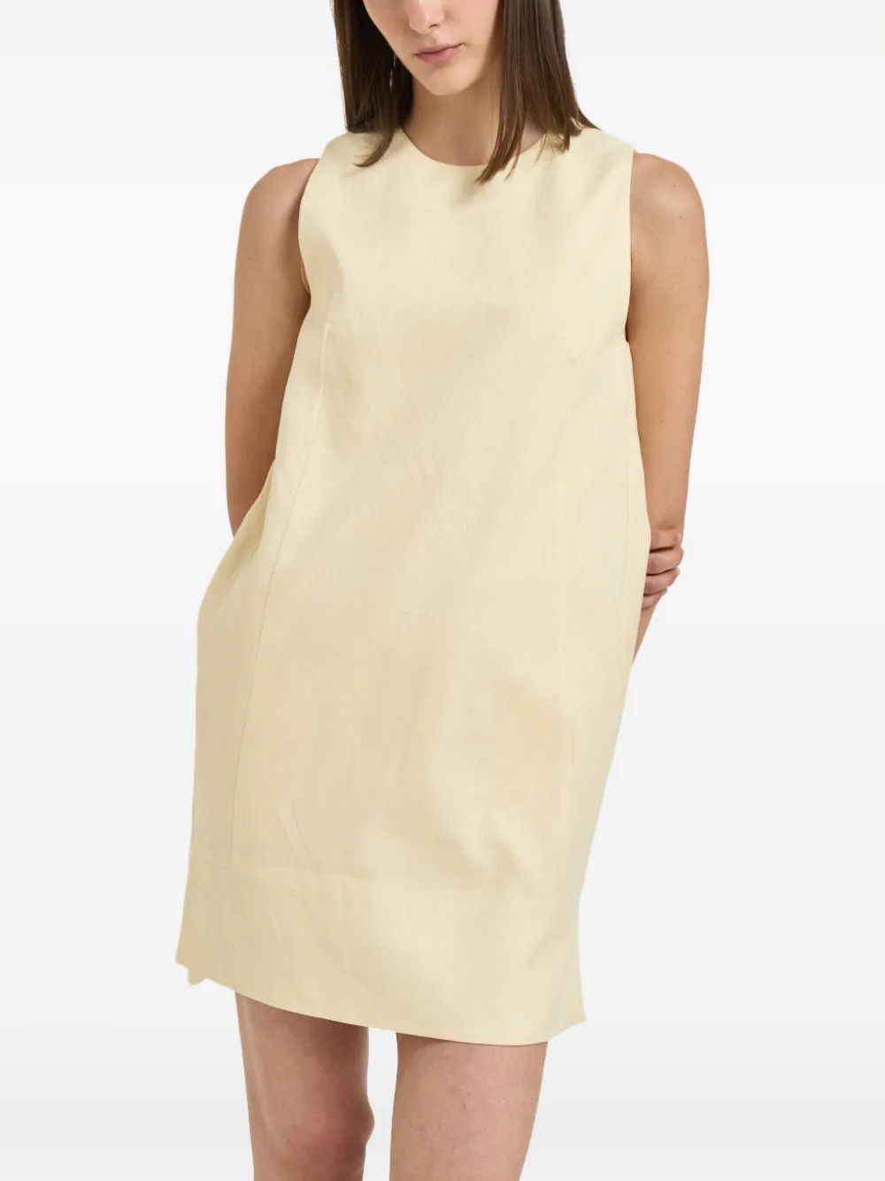 Semicouture sleeveless round-neck mini dress - Giallo