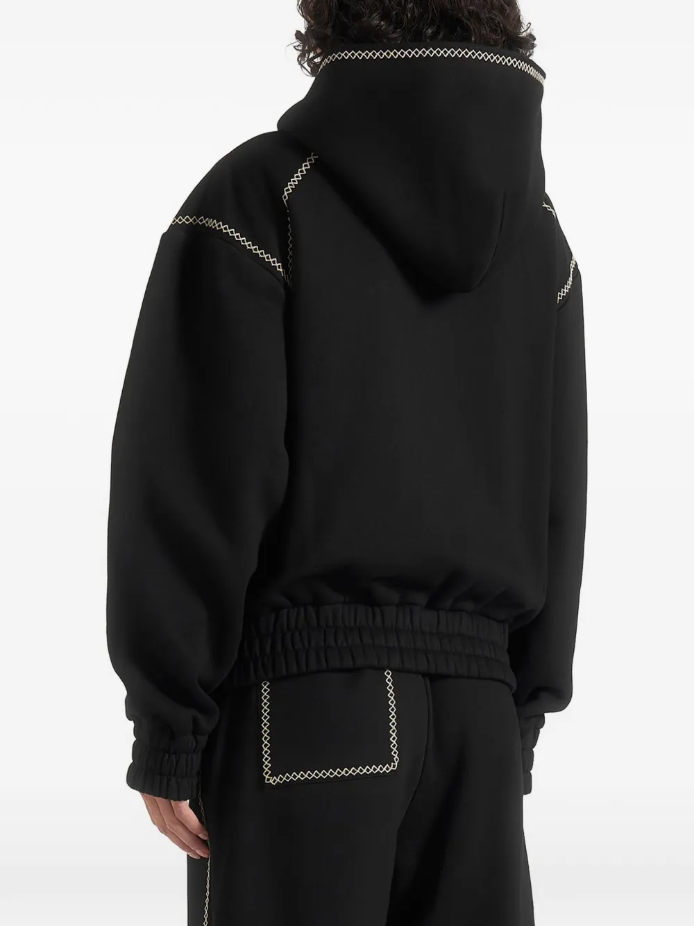 Manière De Voir Ollie hoodie met rits en raglan-effect Zwart