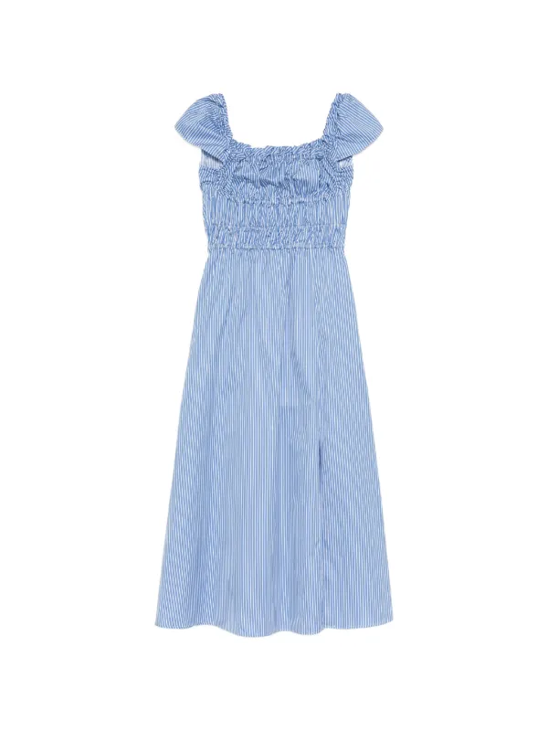 Altuzarra Striped Smocked Dress in Blue