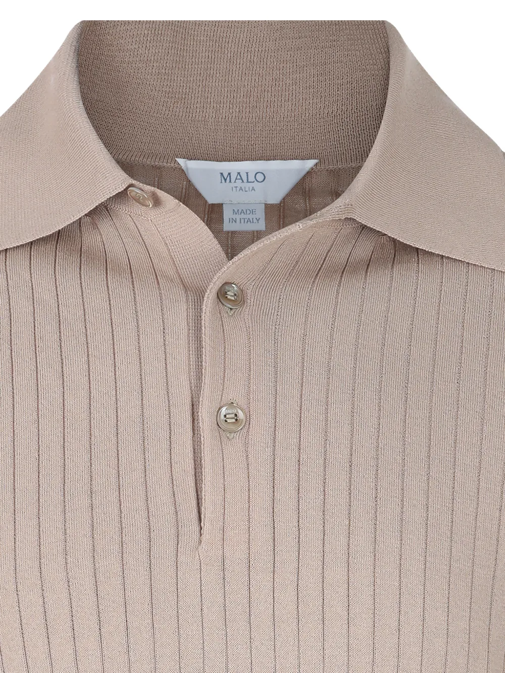 Malo Makò ribgebreid poloshirt Bruin