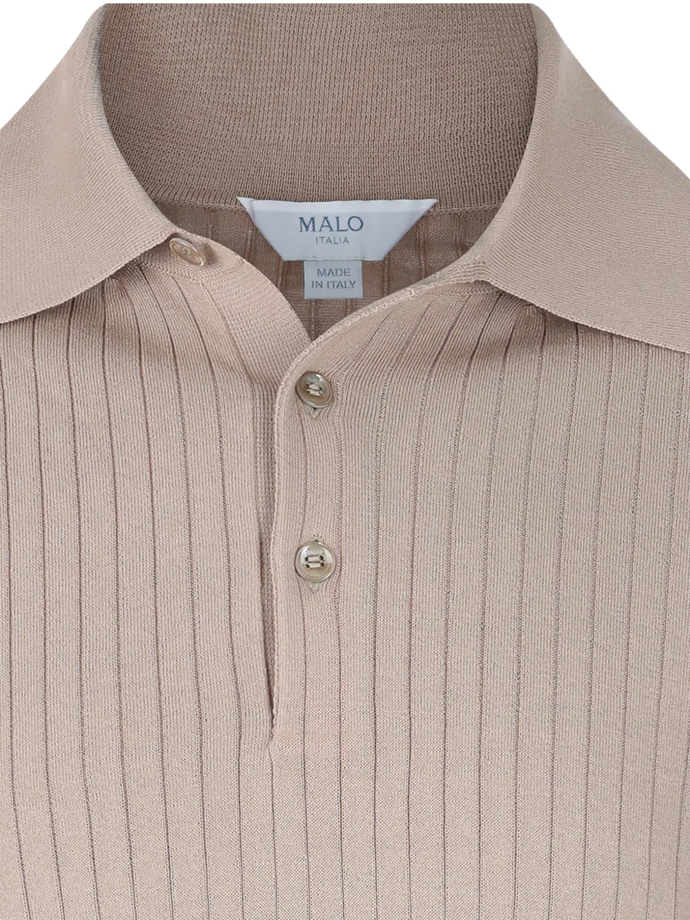 Malo Makò ribgebreid poloshirt Bruin