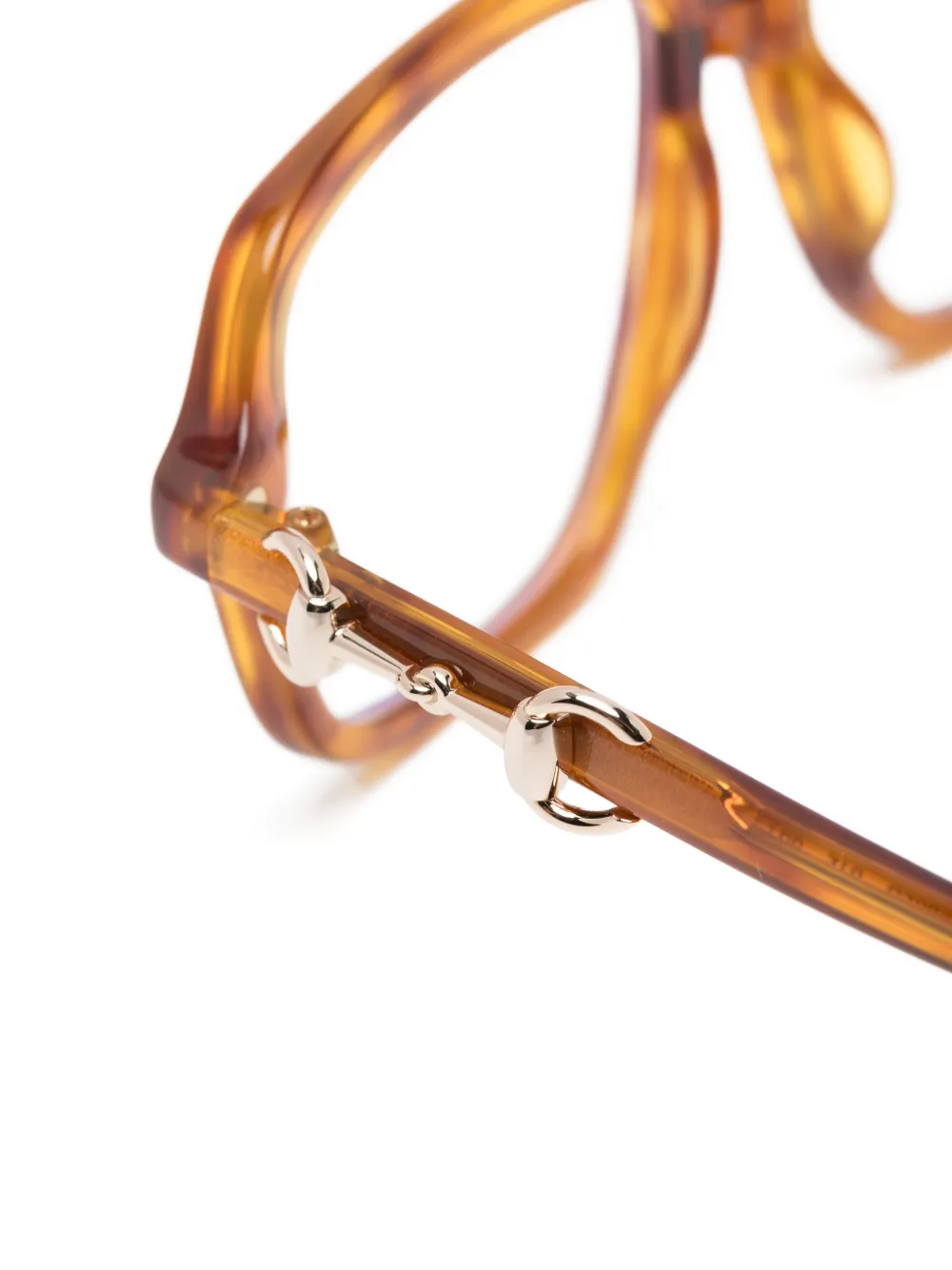 Gucci Eyewear Horsebit zonnebril met vierkant montuur Bruin