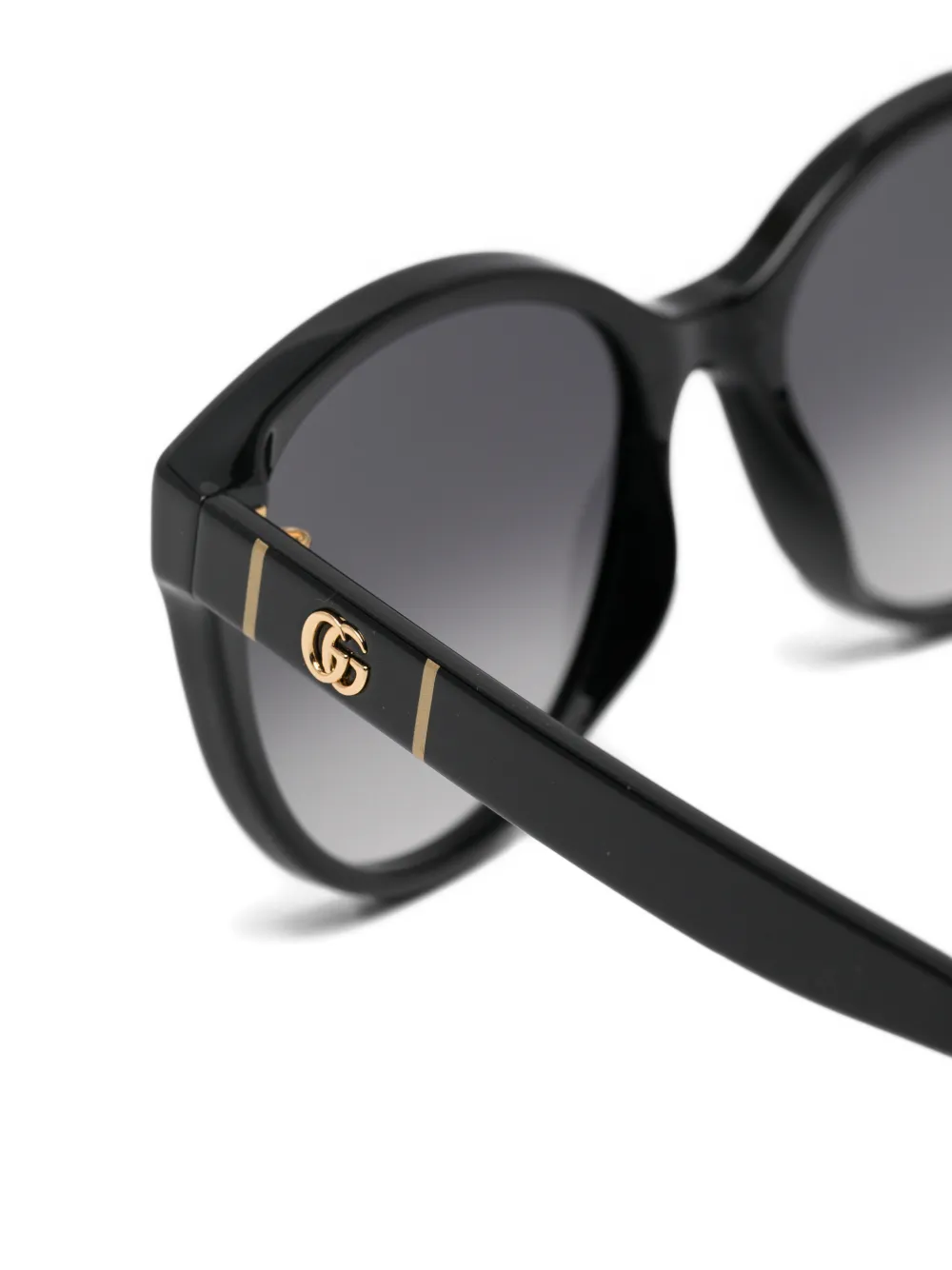 Gucci Eyewear Double G zonnebril met rond montuur Zwart