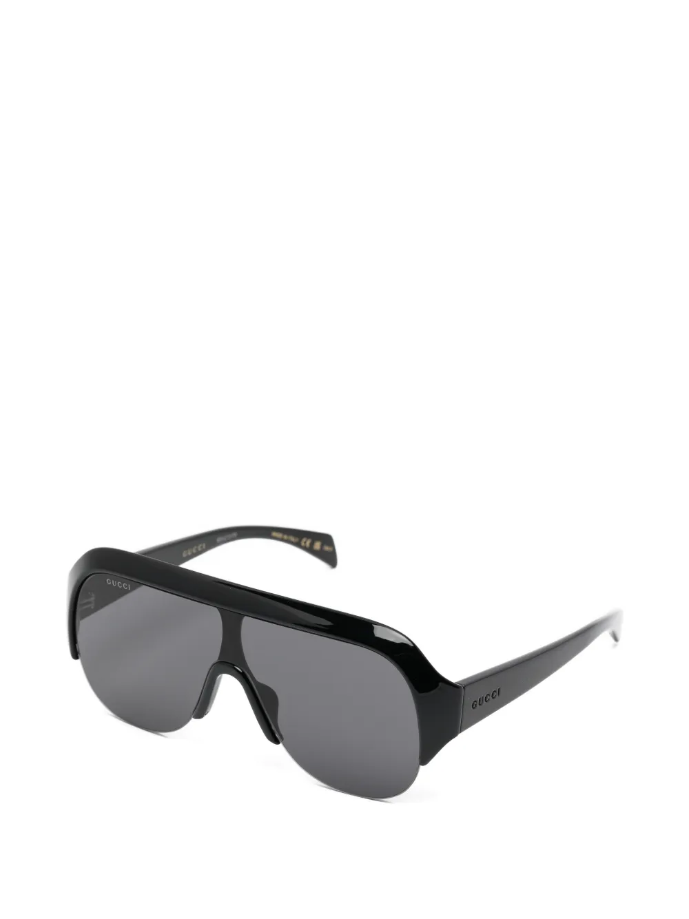 Gucci Eyewear Zonnebril met geometrisch montuur en logo-reliëf Zwart