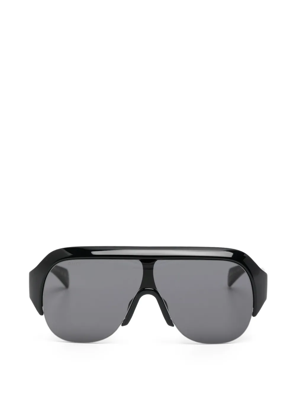 Gucci Eyewear geometric-frame logo-embossed sunglasses - Schwarz