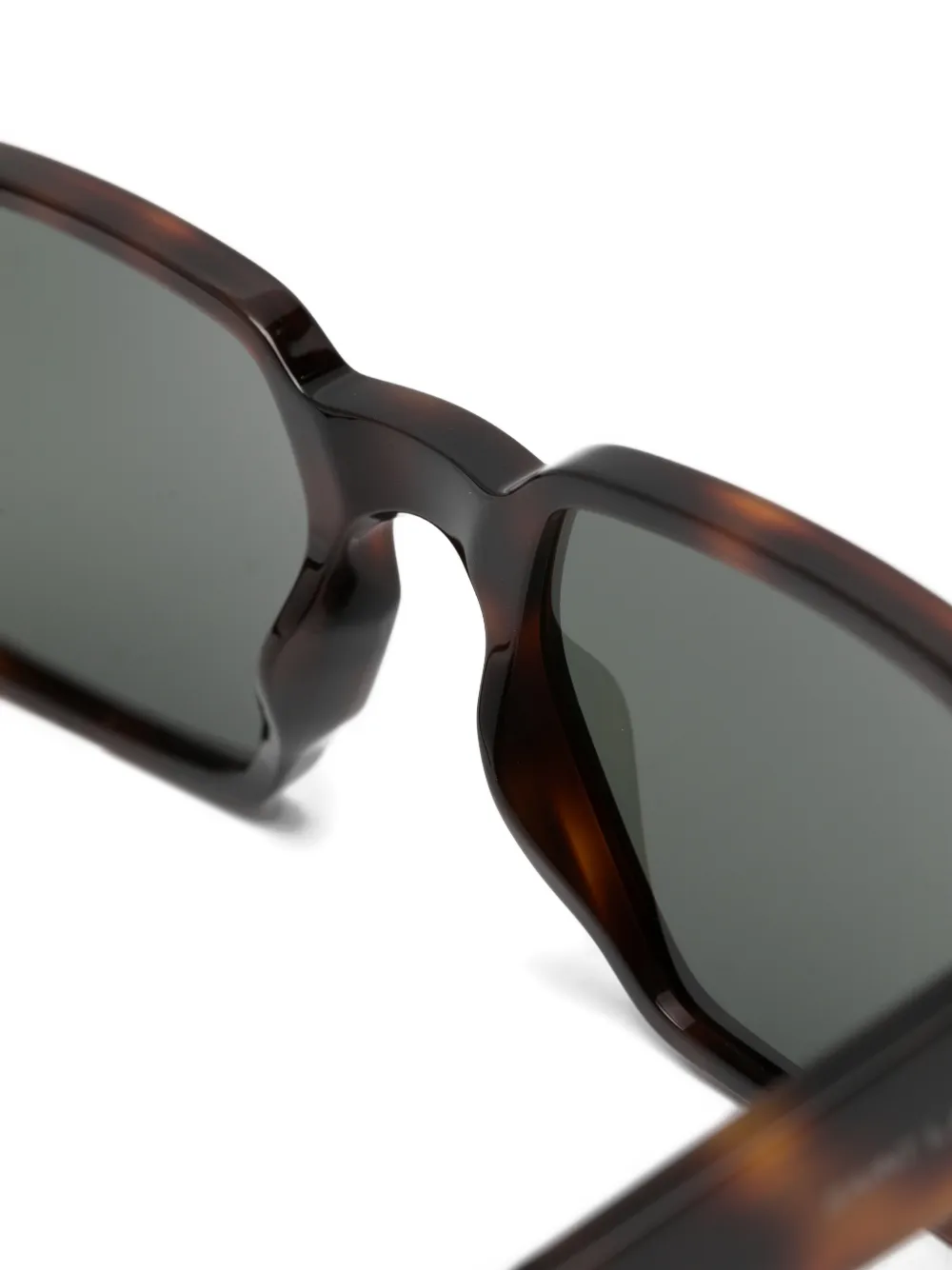 Saint Laurent Eyewear Zonnebril met geometrisch montuur met schildpadschild design Bruin