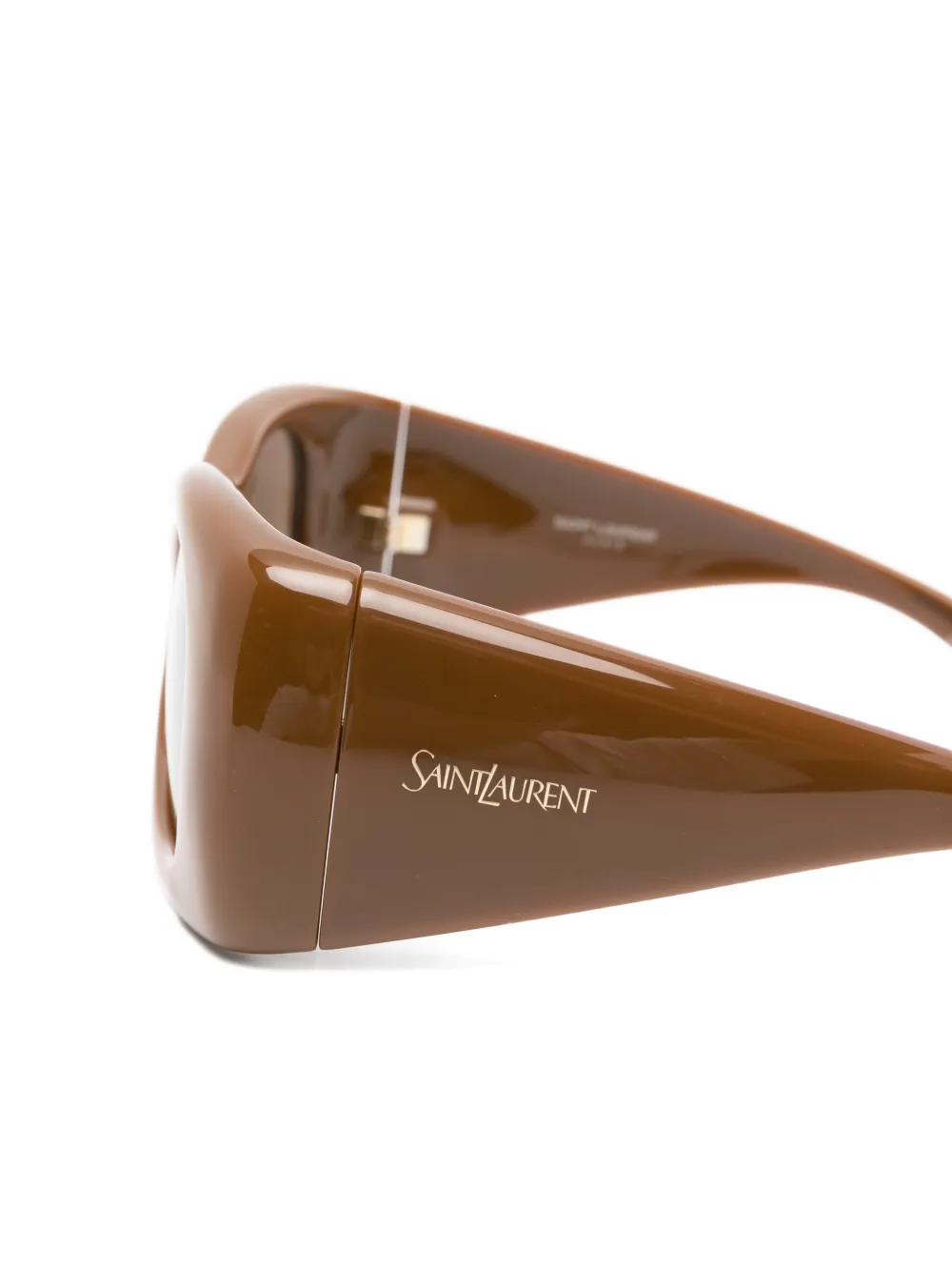 Saint Laurent Eyewear Howl zonnebril met rechthoekig montuur Bruin