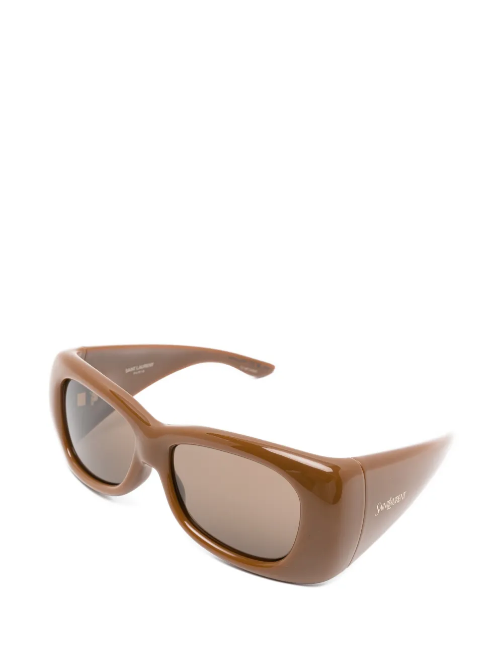 Saint Laurent Eyewear Howl zonnebril met rechthoekig montuur Bruin