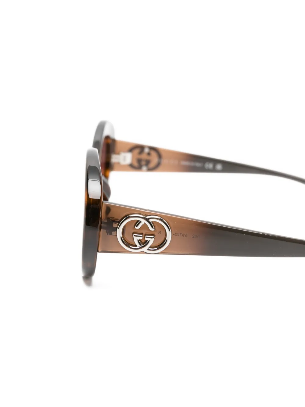 Gucci Eyewear Zonnebril met schildpadschild design en GG-logo Bruin