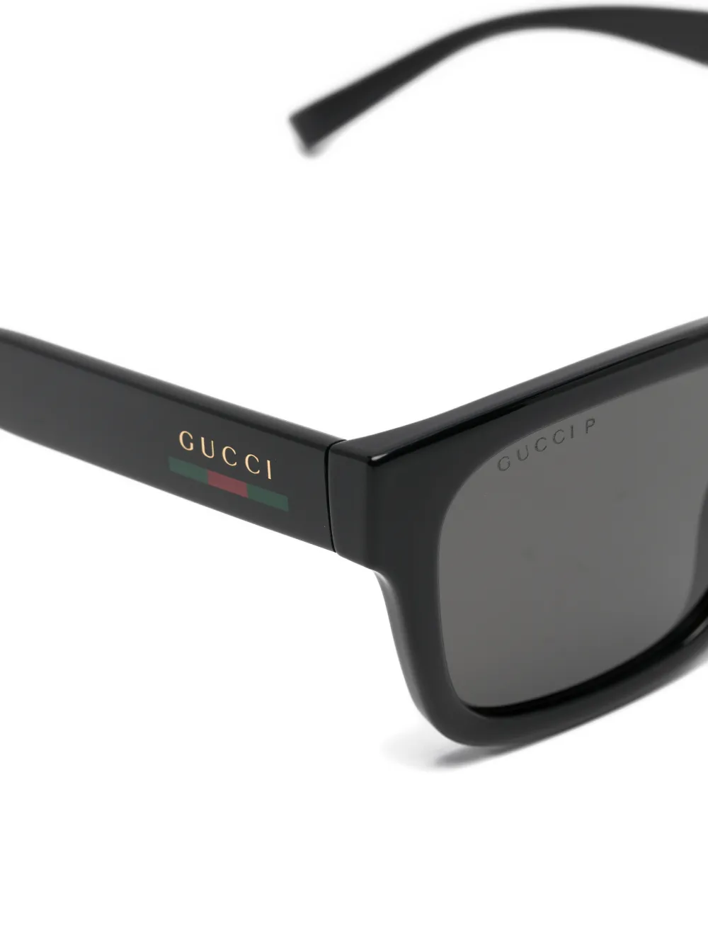 Gucci Eyewear Bril met rechthoekig montuur en Web-streep Zwart
