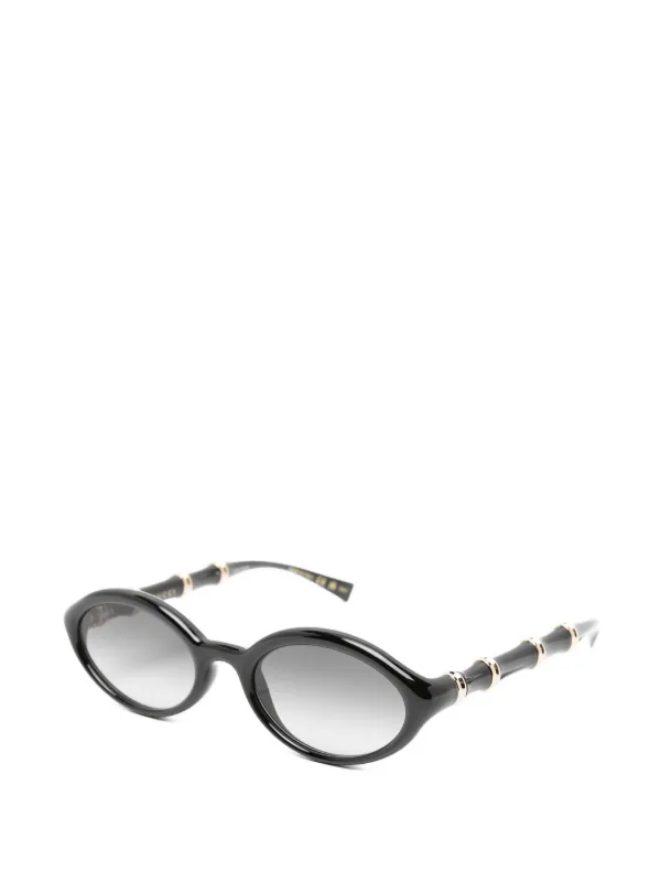 Gucci Eyewear Bamboo ラウンドフレーム サングラス | ブラック