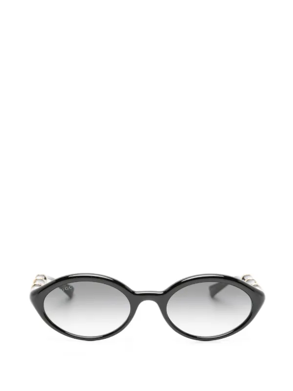 Gucci Eyewear Bamboo ラウンドフレーム サングラス | ブラック