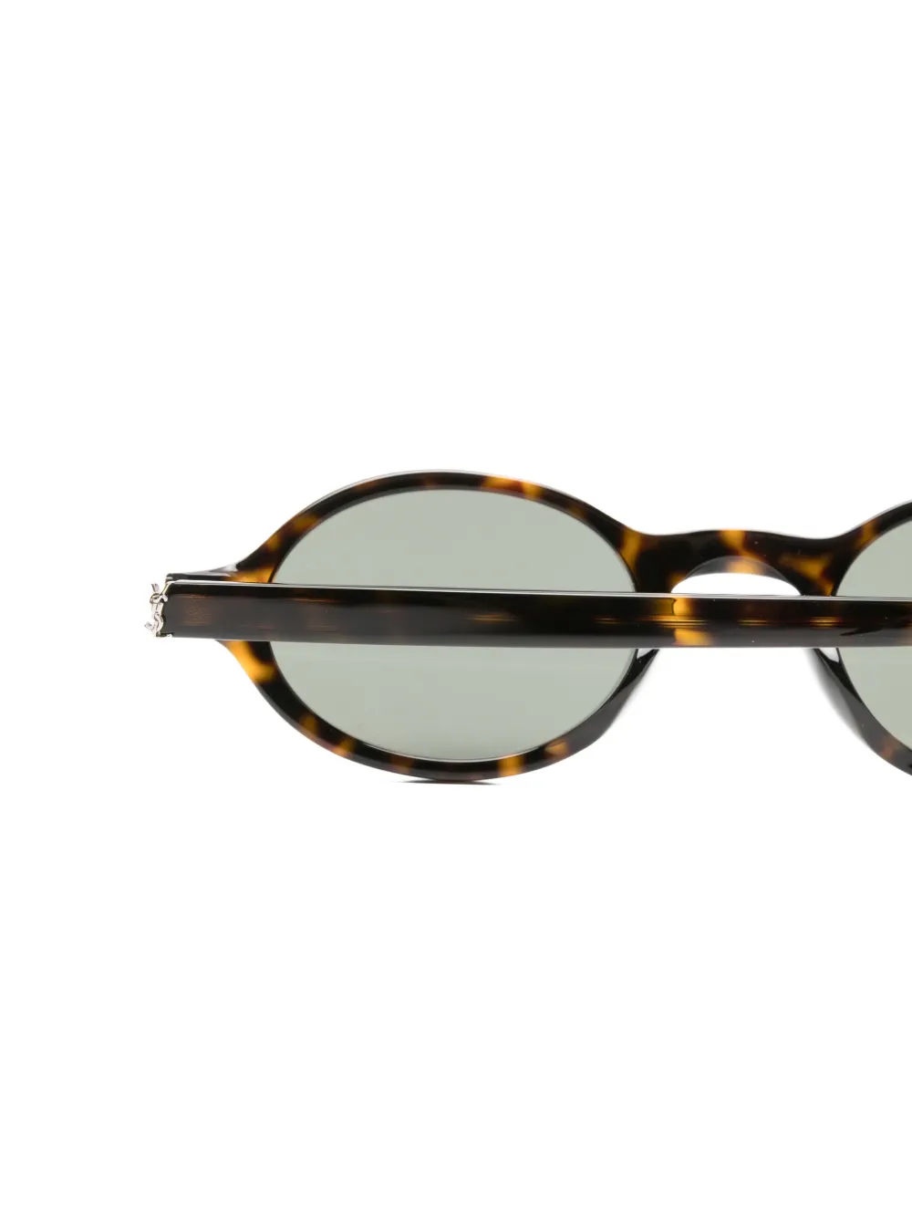 Saint Laurent Eyewear Zonnebril met ovalen montuur Bruin