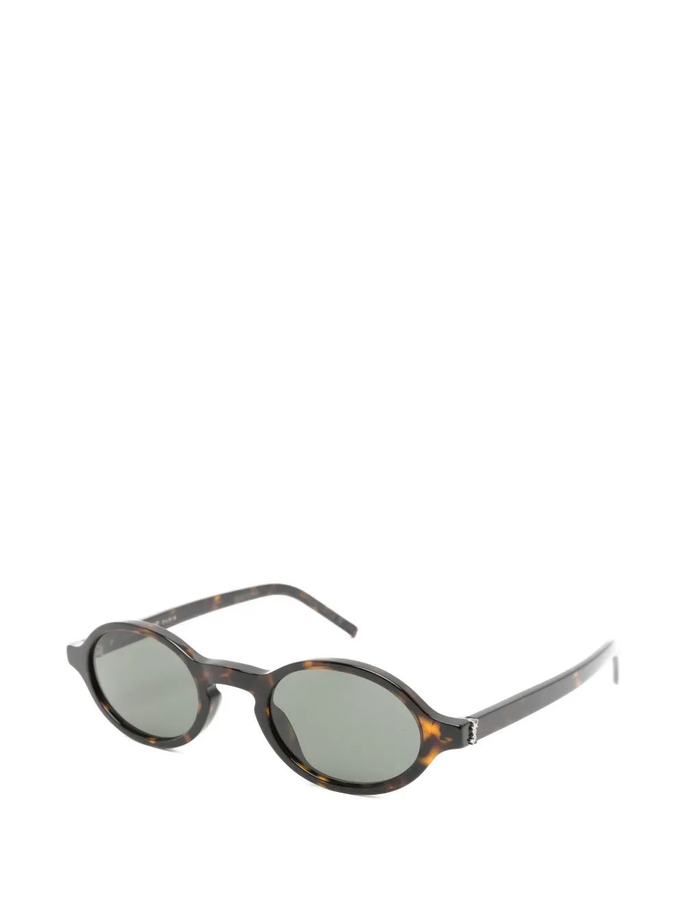 Saint Laurent Eyewear Zonnebril met ovalen montuur Bruin