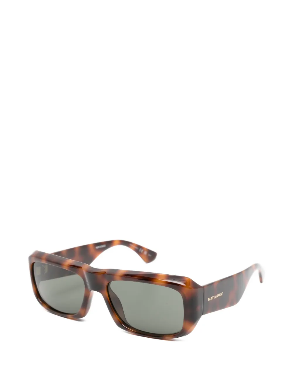 Saint Laurent Eyewear Zonnebril met rechthoekig montuur Bruin