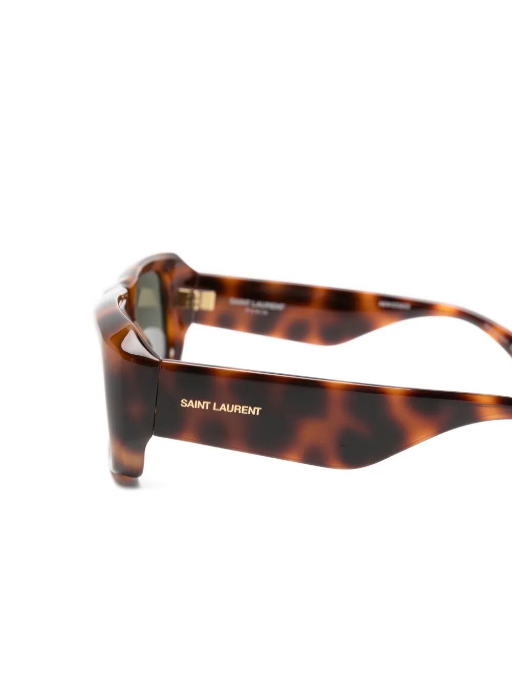 Saint Laurent Eyewear Zonnebril met rechthoekig montuur Bruin