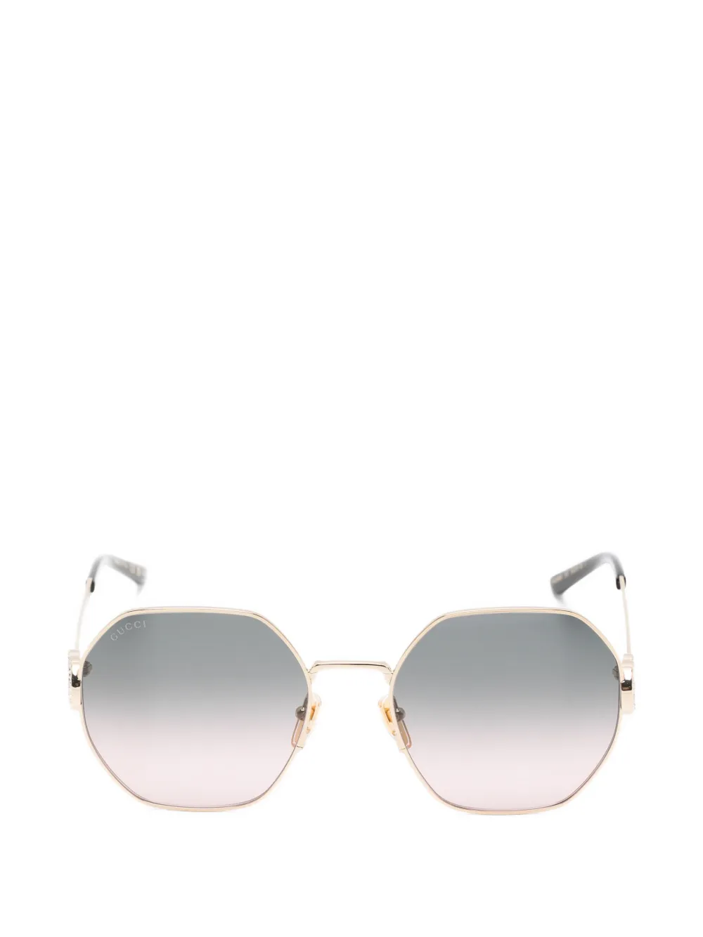 Gucci Eyewear Interlocking G crystal-embellished geometric-frame sunglasses - Oro