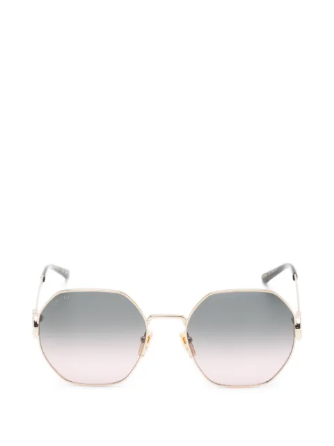 Gucci Eyewear Interlocking G crystal-embellished geometric-frame sunglasses