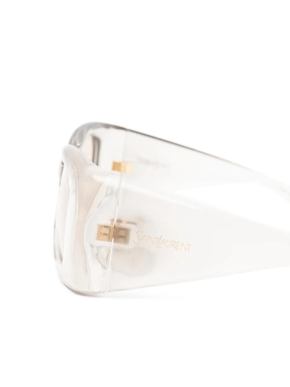 Saint Laurent Eyewear Howl zonnebril met rechthoekig montuur Beige