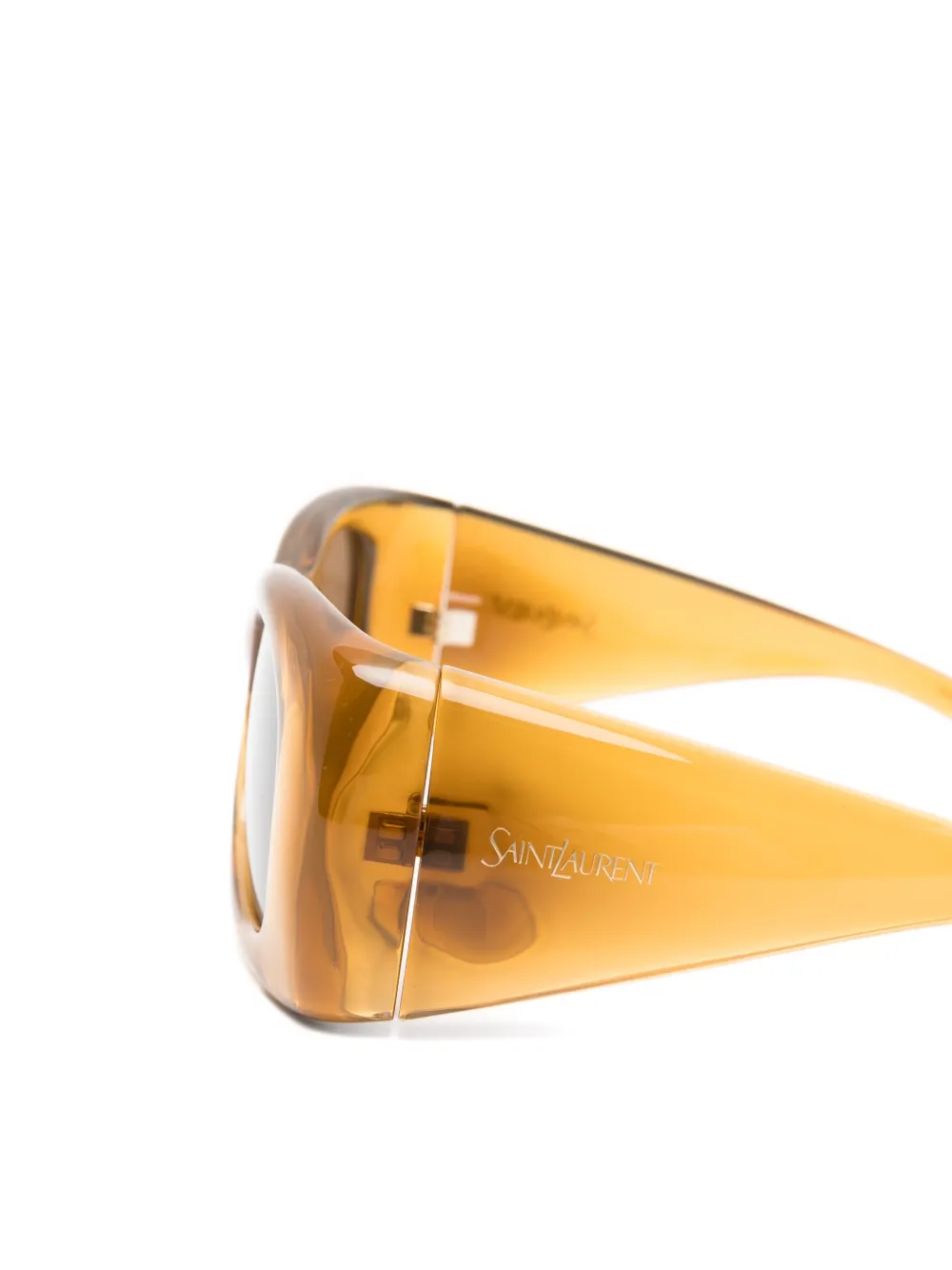 Saint Laurent Eyewear Howl zonnebril met rechthoekig montuur Bruin