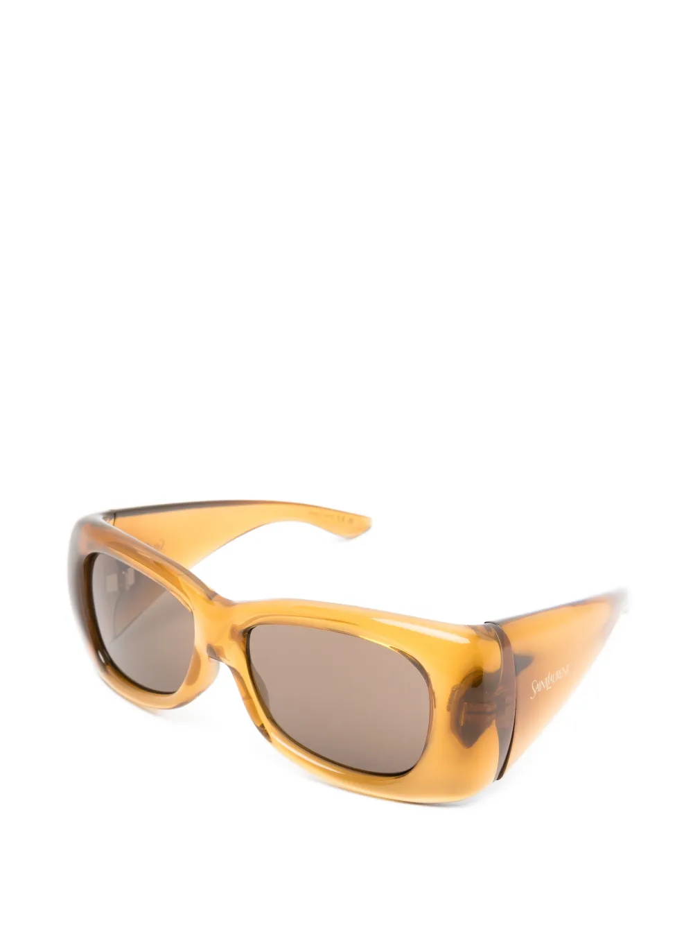 Saint Laurent Eyewear Howl zonnebril met rechthoekig montuur Bruin