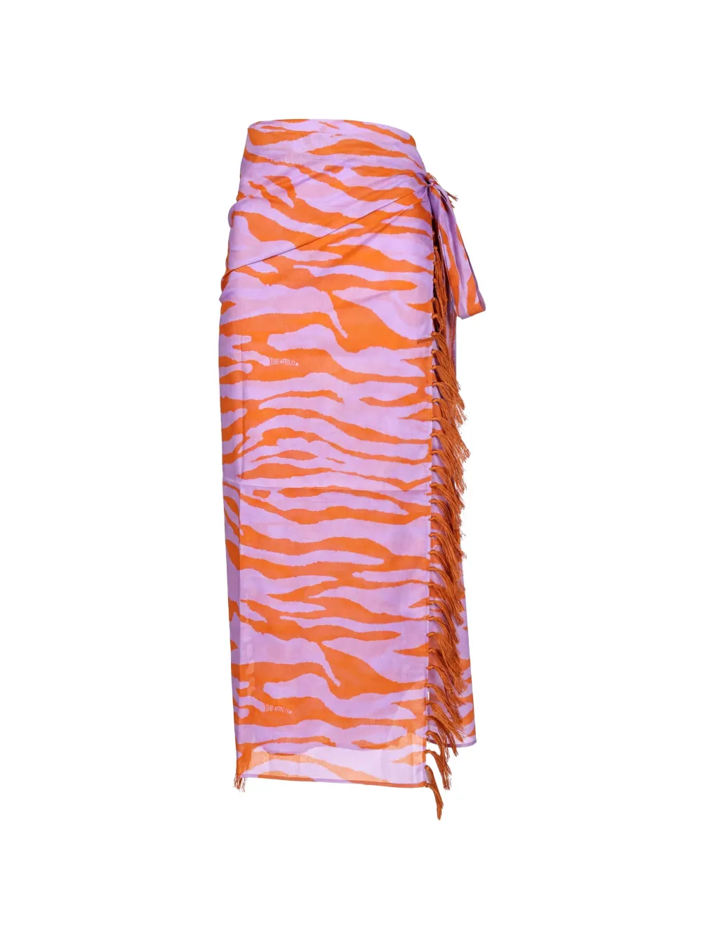 The Attico animal-print fringed skirt - Viola