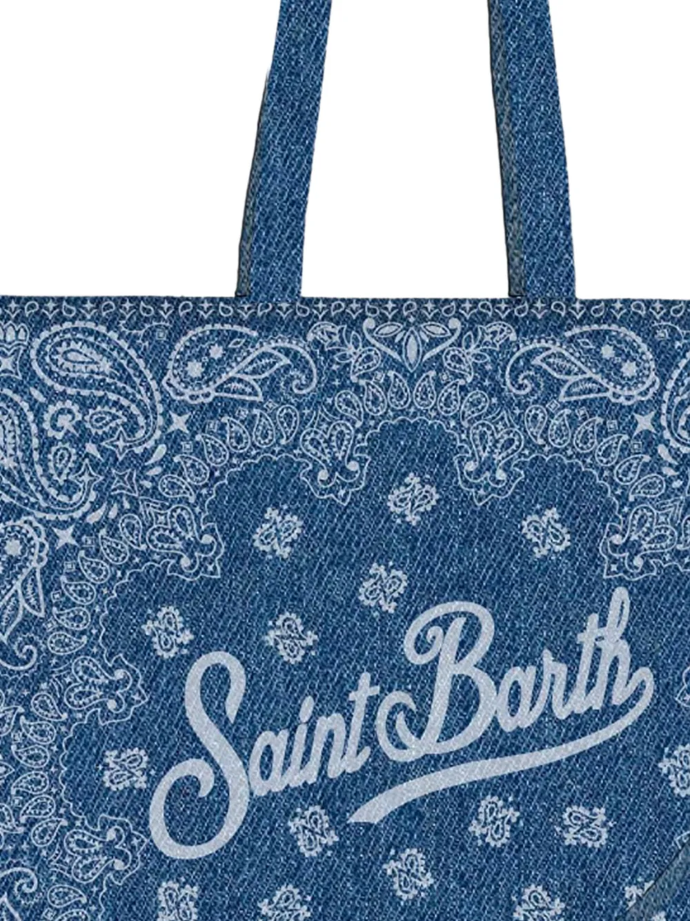 MC2 Saint Barth Essential Denim Tote Bag With Bandana Print And