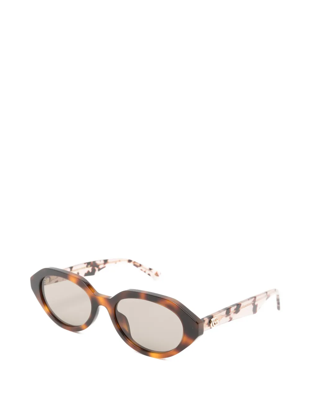 Gucci Eyewear Zonnebril met geometrisch montuur met schildpadschild design Bruin