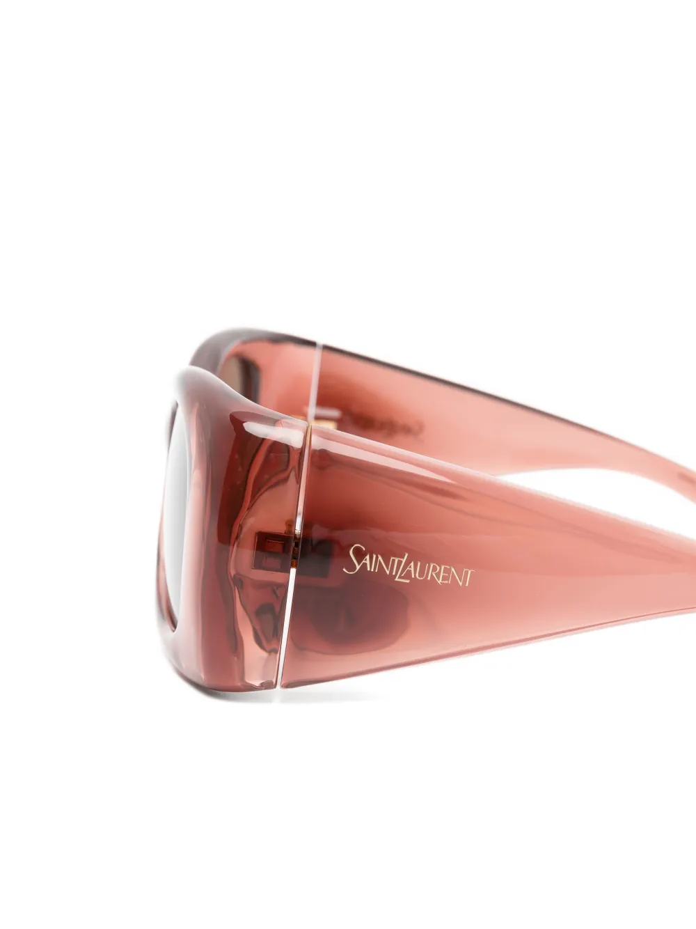 Saint Laurent Eyewear Howl zonnebril met rechthoekig montuur Bruin