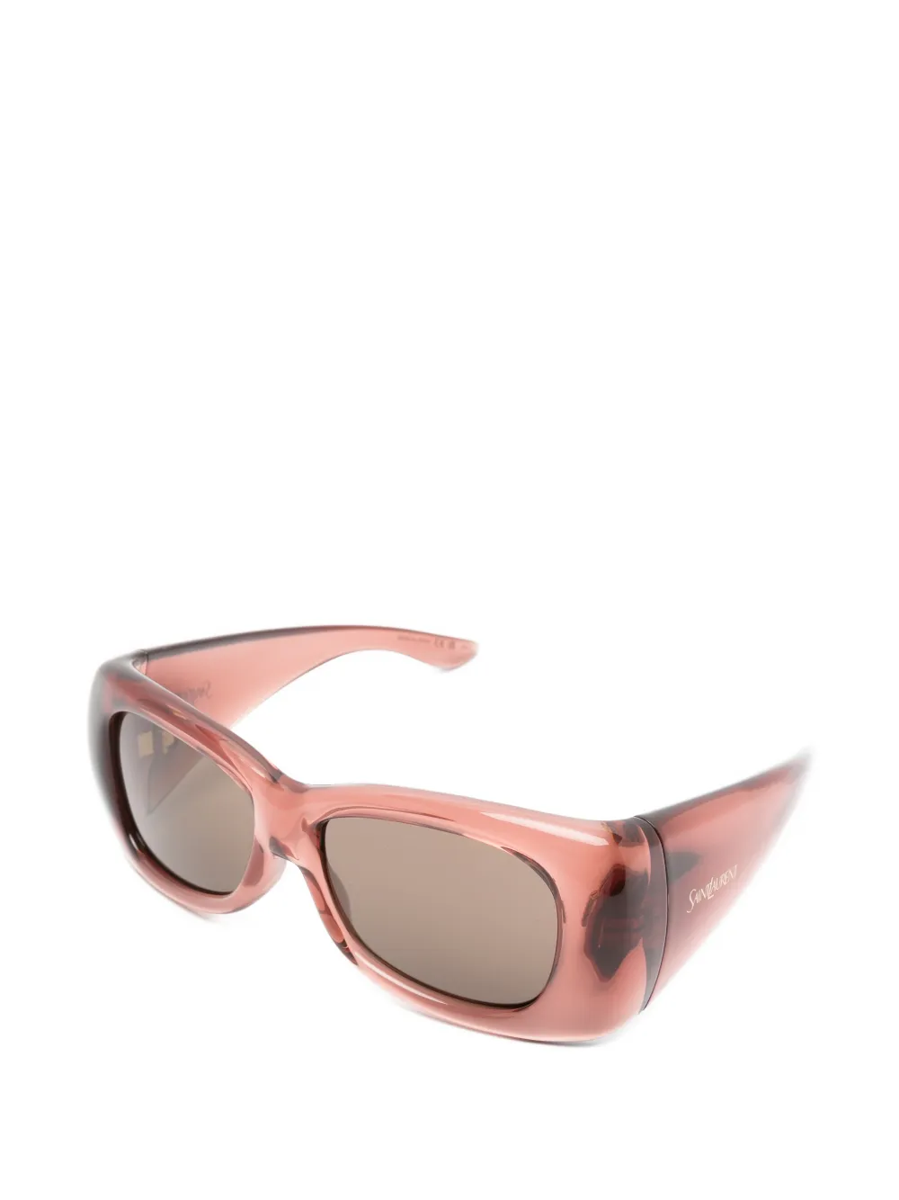 Saint Laurent Eyewear Howl zonnebril met rechthoekig montuur Bruin