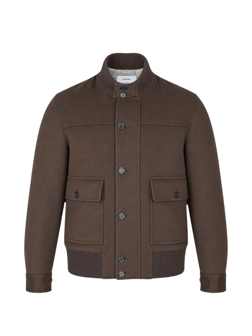 Lardini ribbed-knit trim button-up jacket Bruin