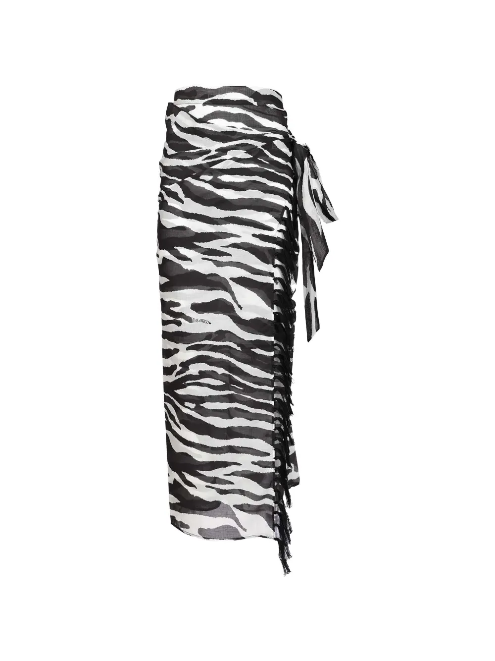 The Attico animal-print fringed pareo - Weiß