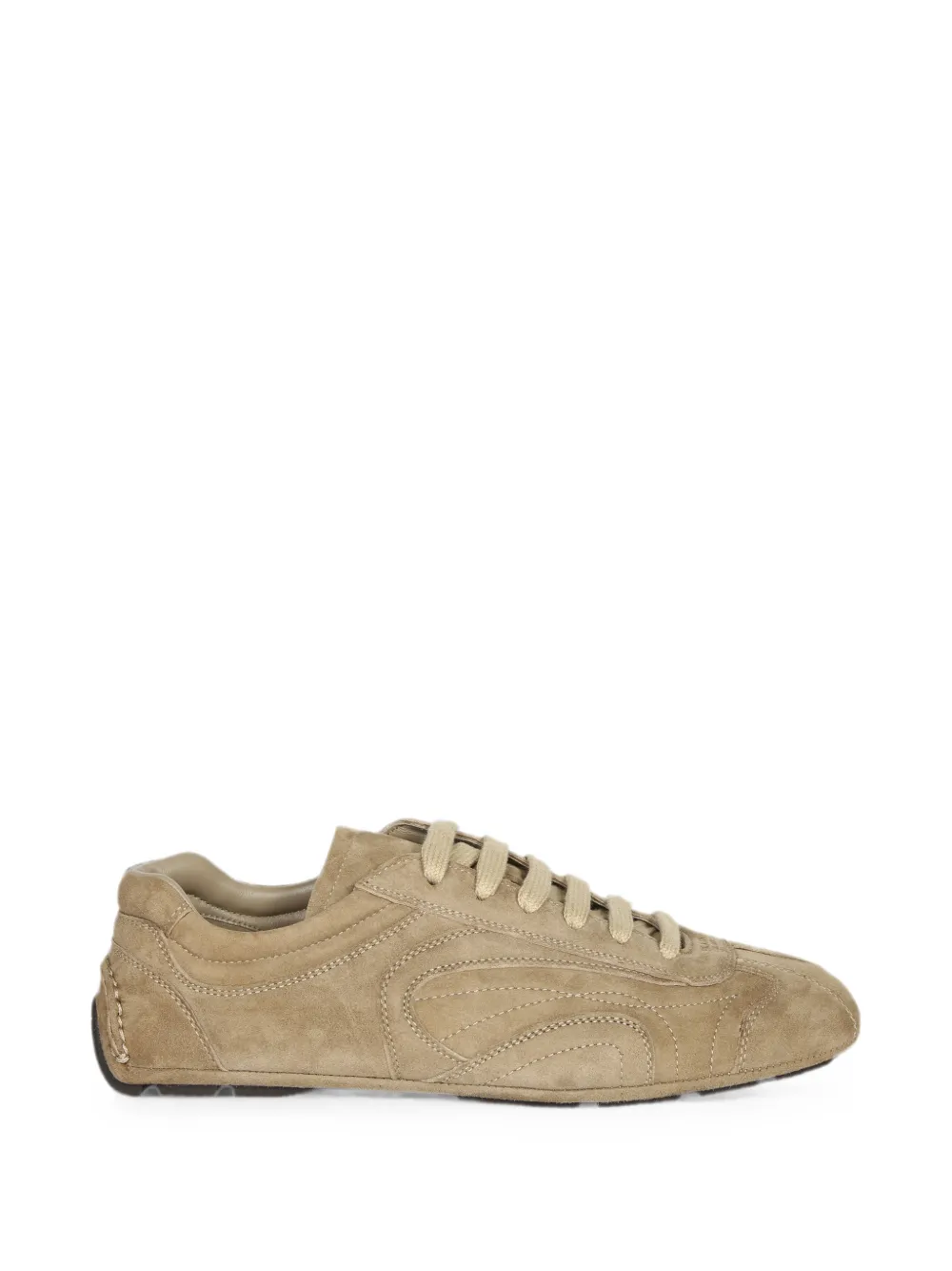 Prada logo-debossed suede sneakers - Nude