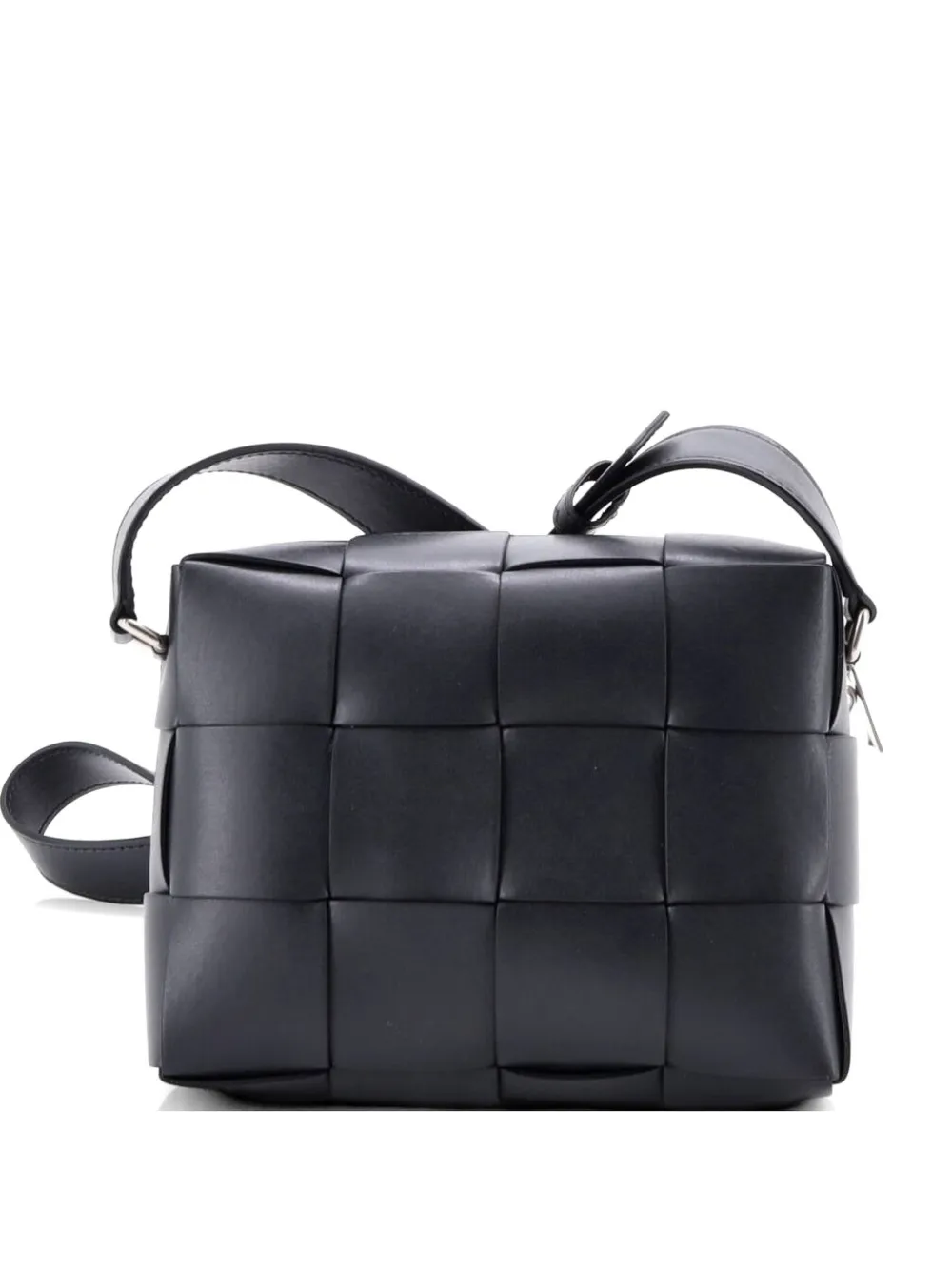 Bottega Veneta Pre-Owned Cassette Zip Camera Maxi Intrecciato Leather crossbody bag - Grey