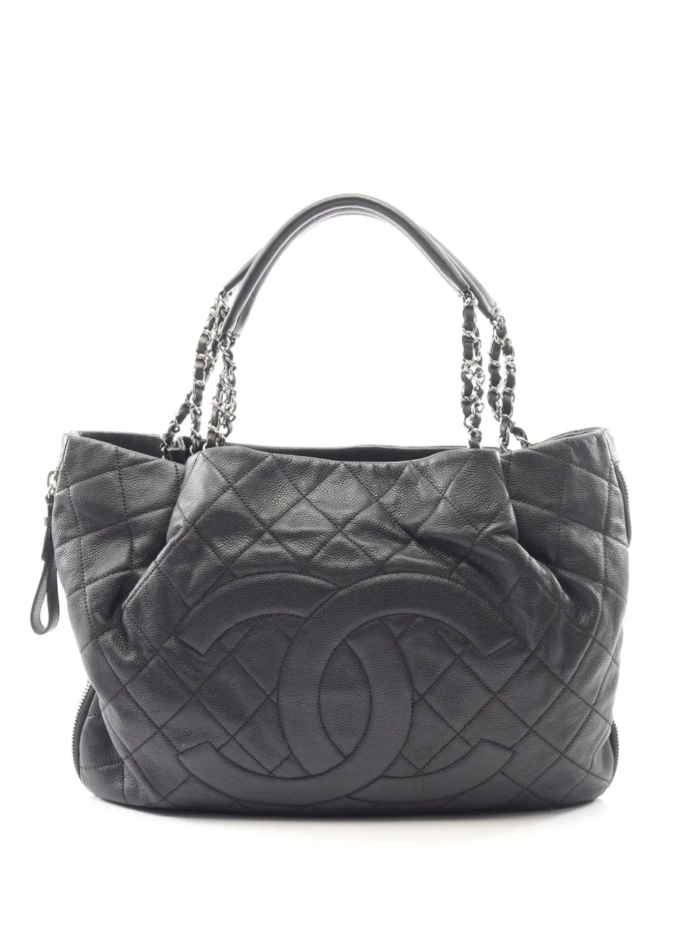 CHANEL Pre-Owned 2010-2011 CC Caviar Chain tote bag - Black