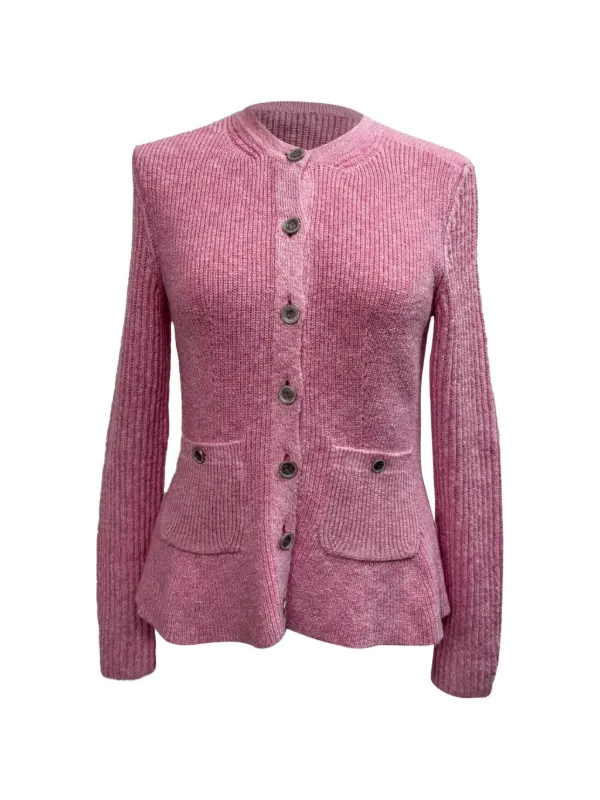 CHANEL Pre-Owned Knitted button-down Cardigan | Pink | FARFETCH