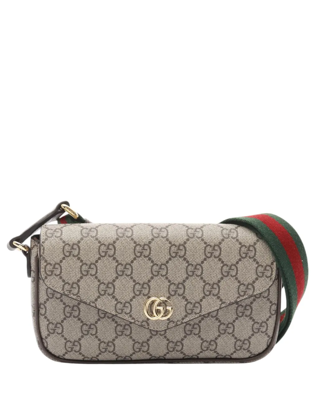 Gucci Pre-Owned 2016-2026 Mini GG Supreme Ophidia Web Flap shoulder bag - Toni neutri
