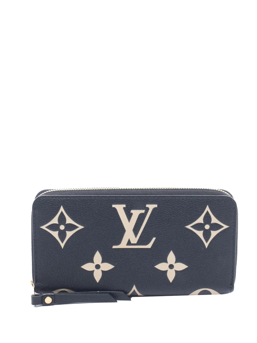 Pre-owned Louis Vuitton 2021-2026 Bicolor Monogram Empreinte Zippy Wallet Long Wallets In Black