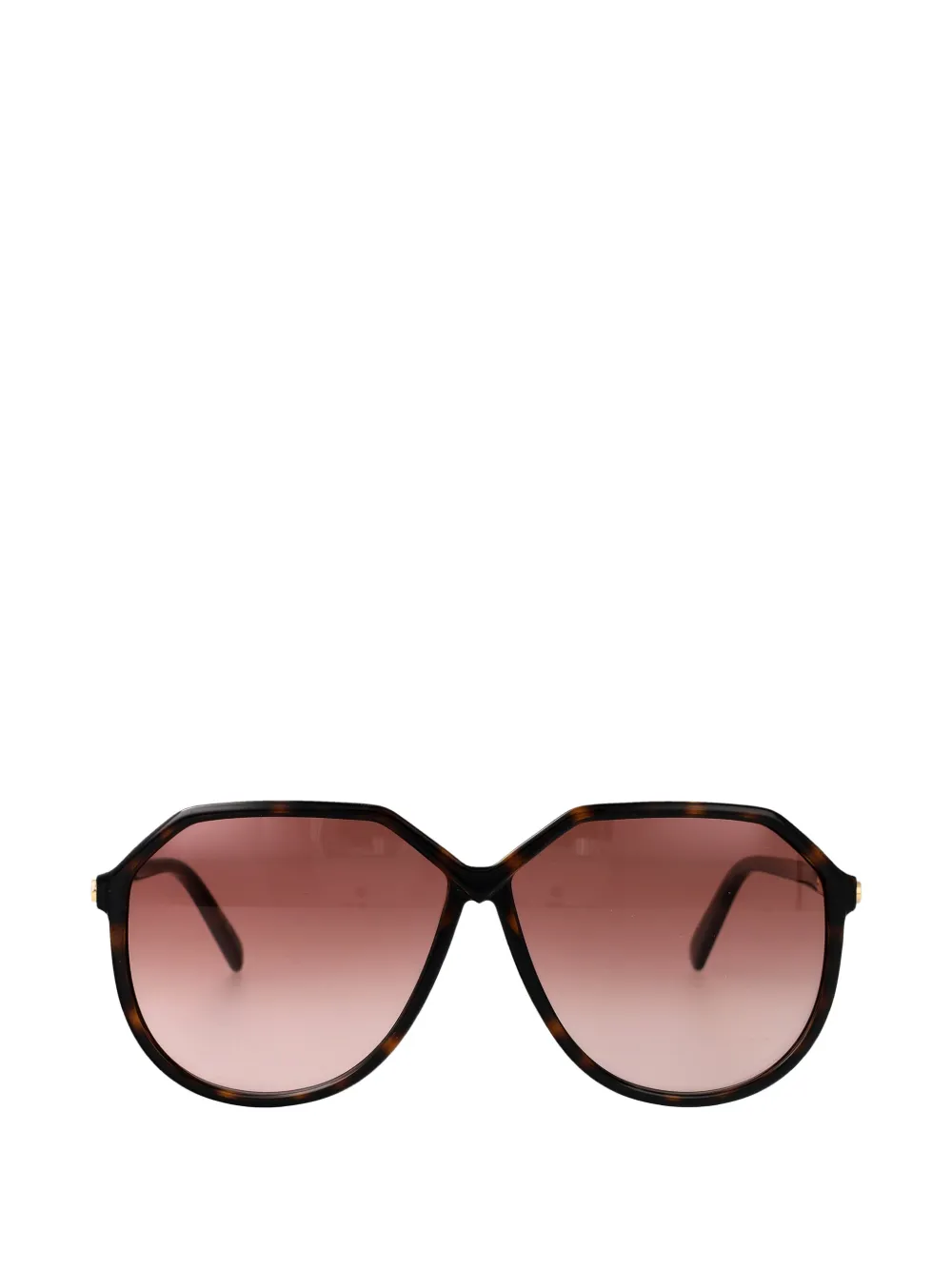 VALENTINO GARAVANI EYEWEAR tortoiseshell-effect geometric-frame sunglasses - Braun