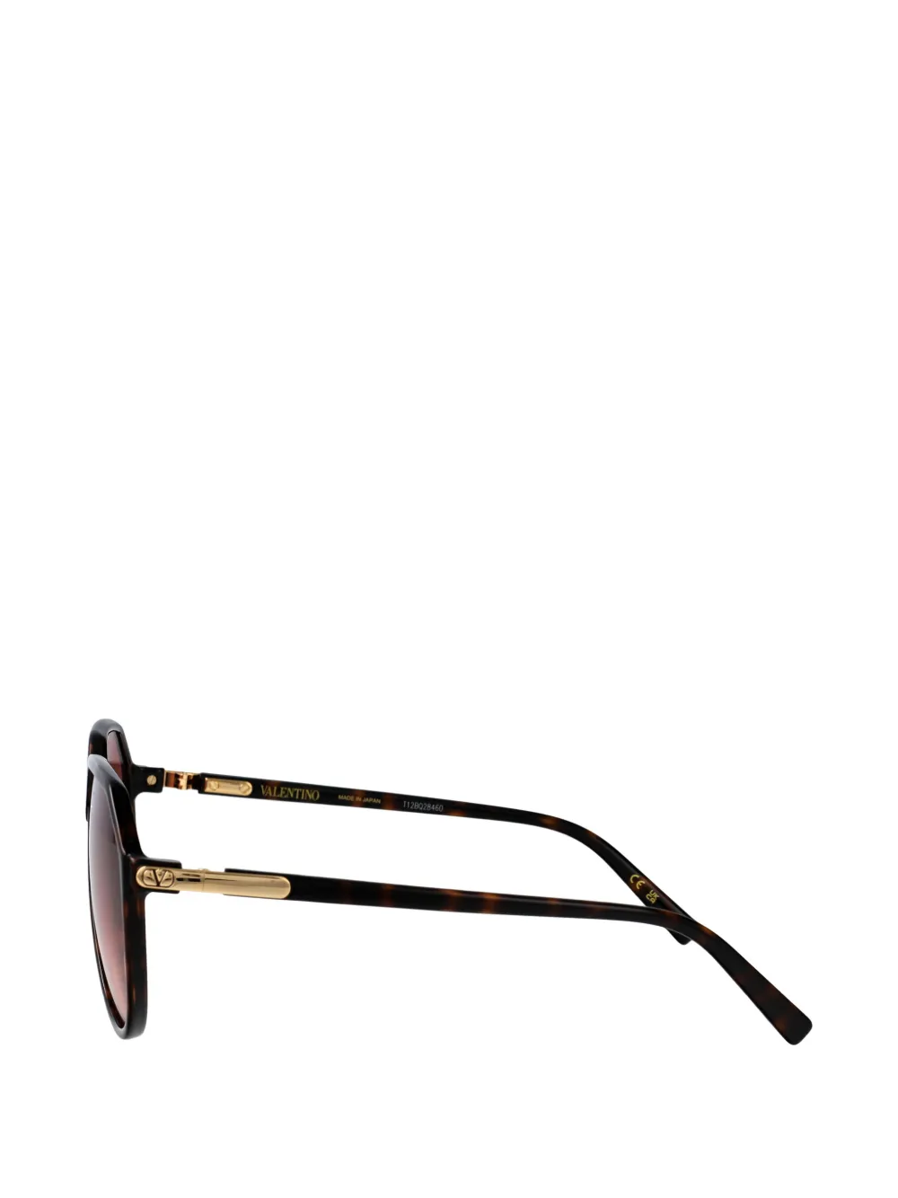 VALENTINO GARAVANI EYEWEAR Zonnebril met geometrisch montuur met schildpadschild design Bruin