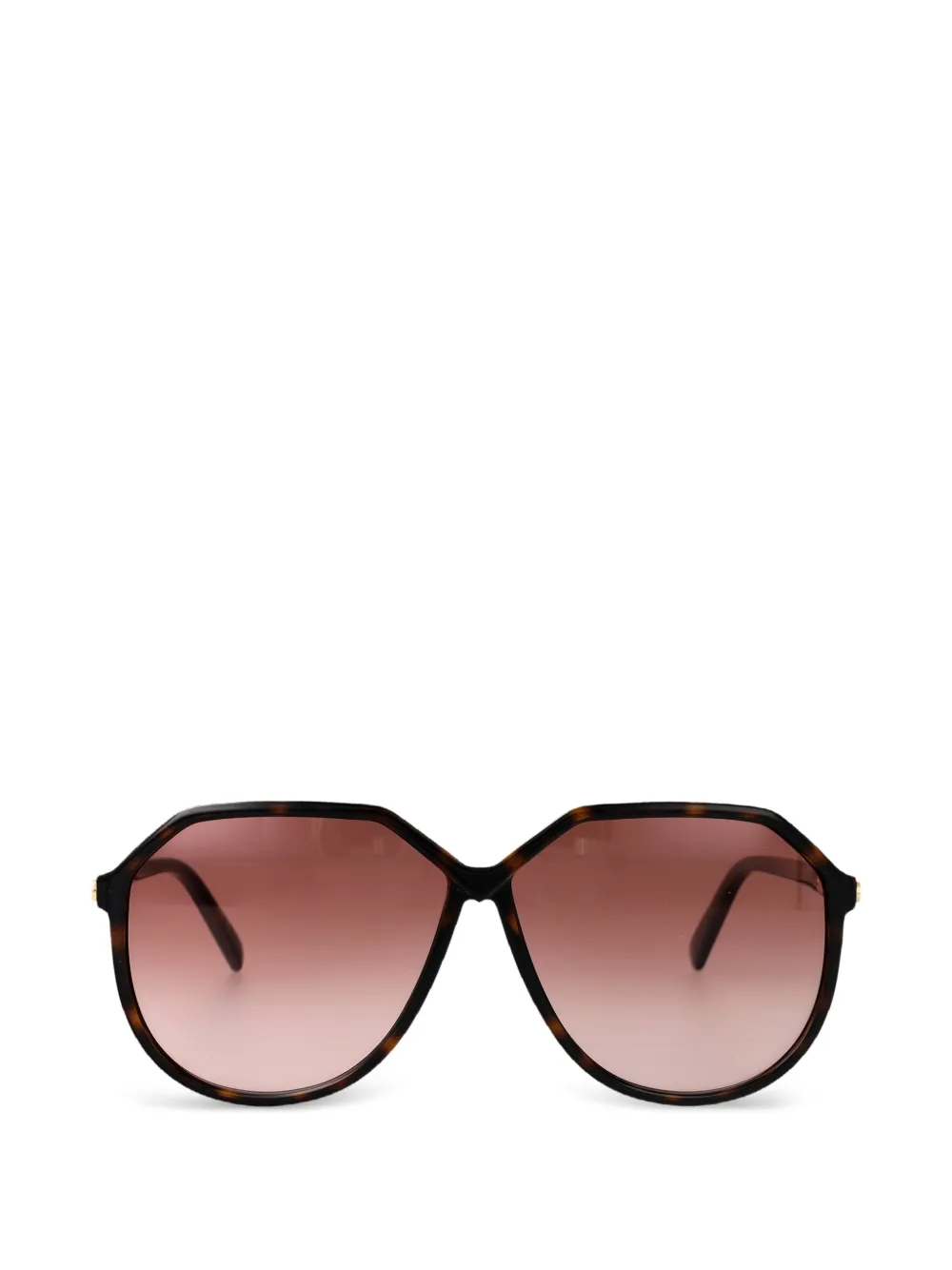 VALENTINO GARAVANI EYEWEAR tortoiseshell-effect geometric-frame sunglasses - Marrone