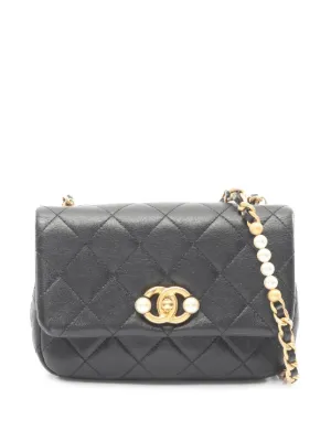 CHANEL Pre-Owned 2021-2026 ミニ マトラッセ ラムスキン パール