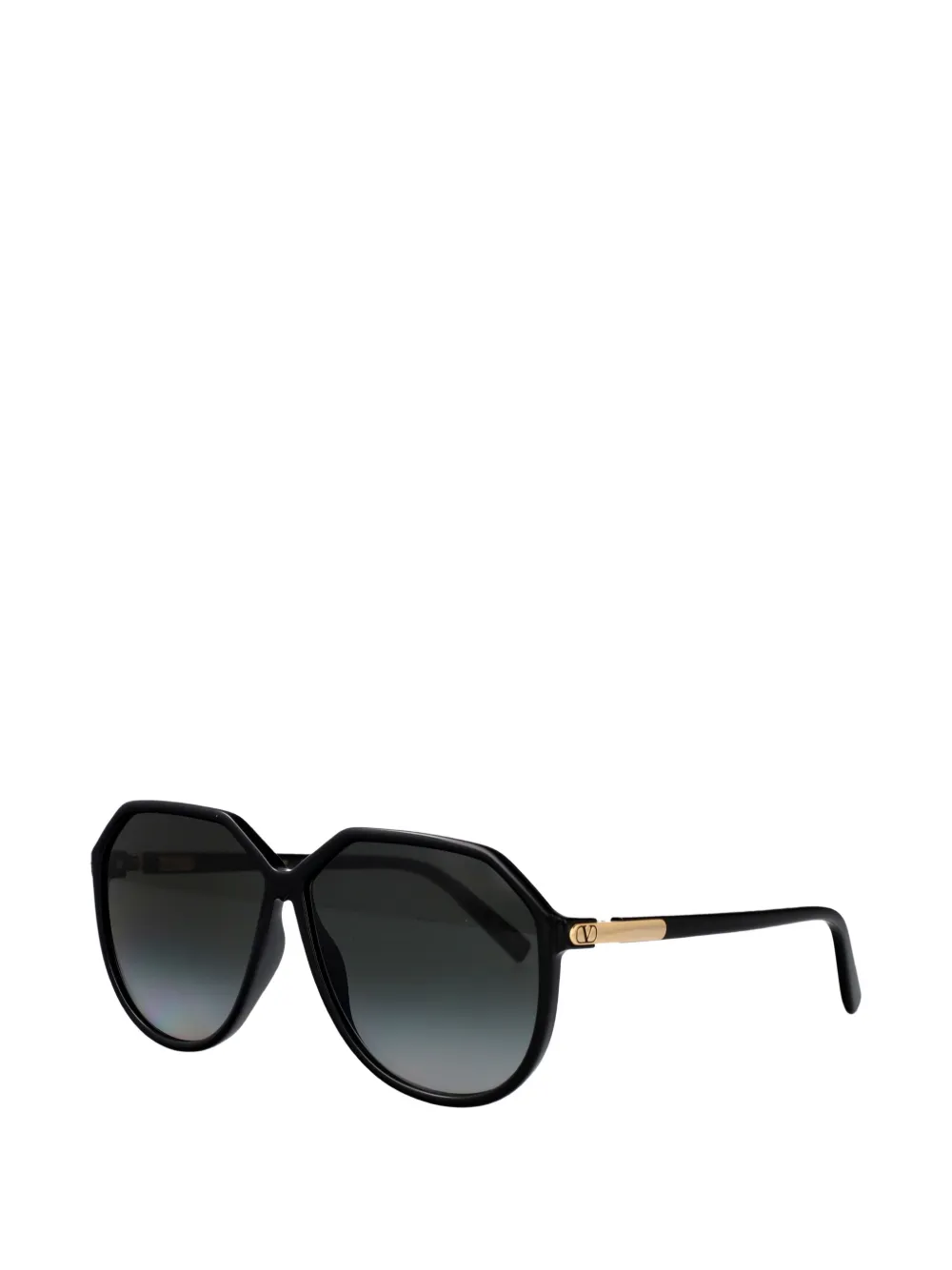 VALENTINO GARAVANI EYEWEAR VLogo zonnebril met geometrisch montuur Zwart