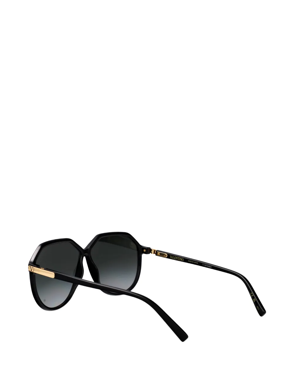 VALENTINO GARAVANI EYEWEAR VLogo zonnebril met geometrisch montuur Zwart