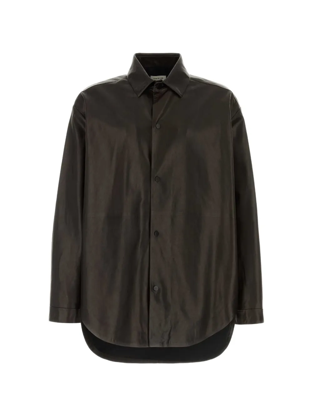 Fear Of God oversized leather shirt - Marrone