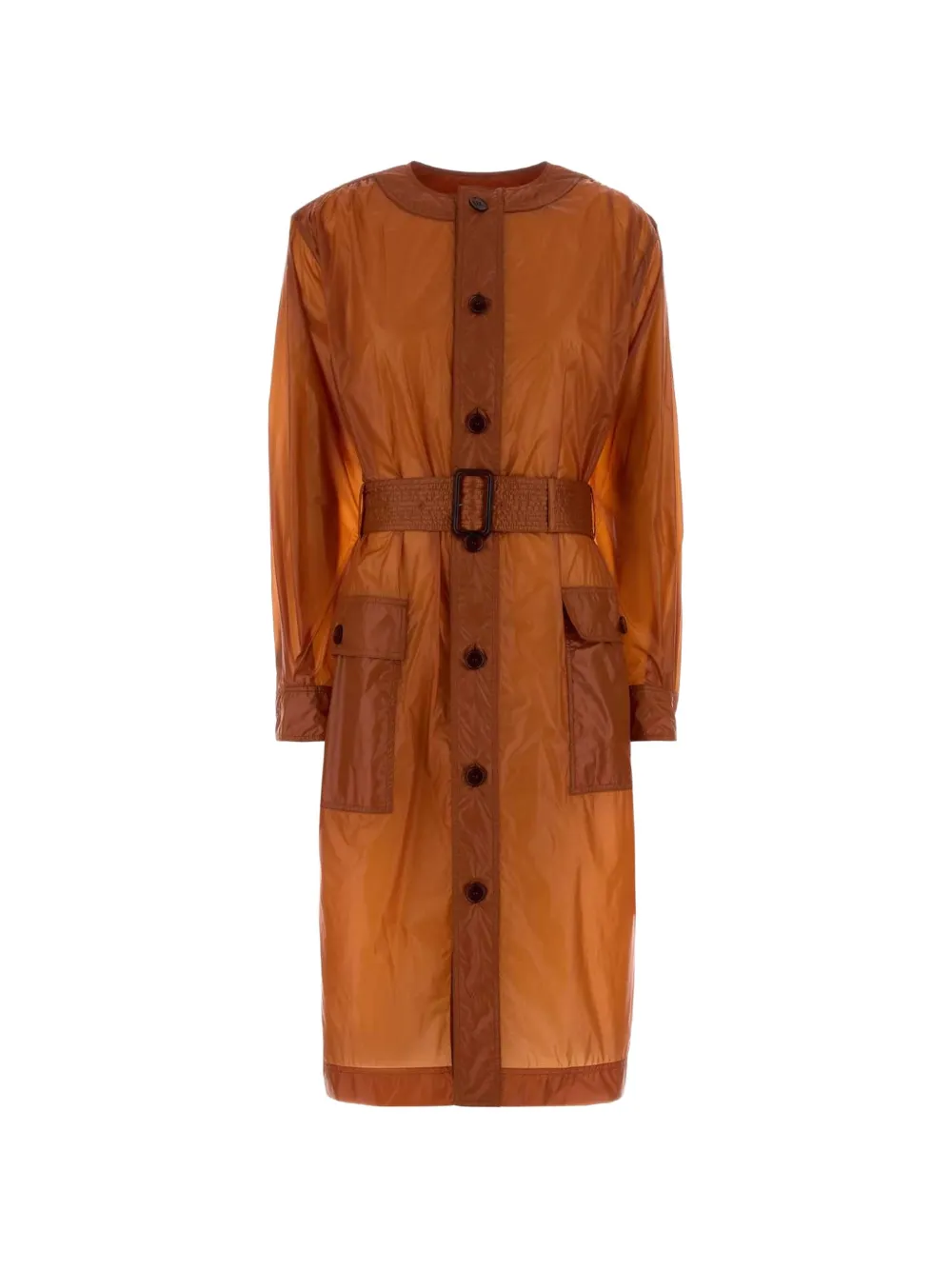 Saint Laurent Saharienne belted button-down midi dress - Brown